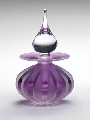 Perfume Bottle- Violet Low Square Rib